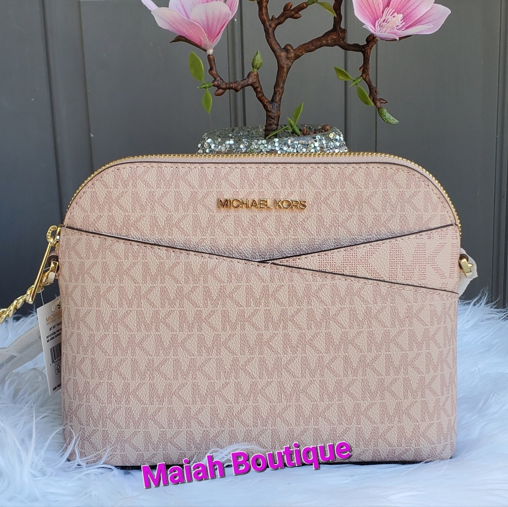 Michael Kors Jet Set Travel Medium Dome Crossbody Bag Ballet Pink